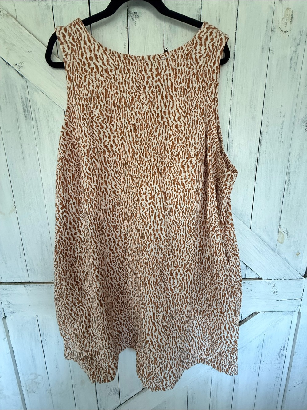 Old Navy Beige and Rust Animal-Print Shift Dress